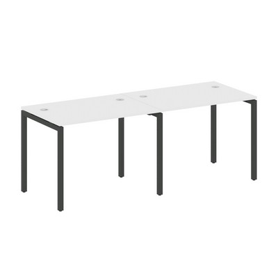 Metal System Quattro 4x4 40БП.СМ-2.1 (Белый/Черный) Рабочая станция на 2 раб.места на П-образном м/к