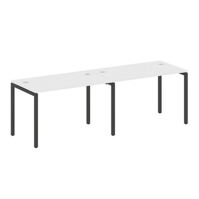 Metal System Quattro 4x4 40БП.СМ-2.2 (Белый/Черный) Рабочая станция на 2 раб.места на П-образном м/к