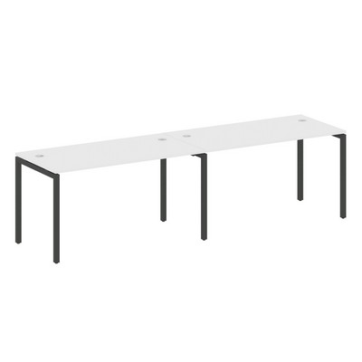 Metal System Quattro 4x4 40БП.СМ-2.3 (Белый/Черный) Рабочая станция на 2 раб.места на П-образном м/к