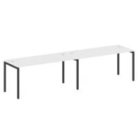 40БП.СМ-2.4 (Белый/Черный) Рабочая станция на 2 раб.места на П-образном м/к