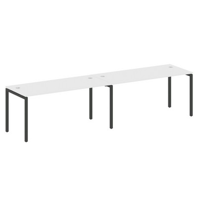 Metal System Quattro 4x4 40БП.СМ-2.4 (Белый/Черный) Рабочая станция на 2 раб.места на П-образном м/к