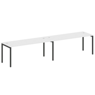 Metal System Quattro 4x4 40БП.СМ-2.5 (Белый/Черный) Рабочая станция на 2 раб.места на П-образном м/к