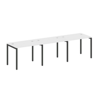 Metal System Quattro 4x4 40БП.СМ-3.1 (Белый/Черный) Рабочая станция на 3 раб.места на П-образном м/к