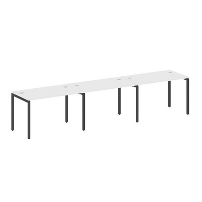 Metal System Quattro 4x4 40БП.СМ-3.2 (Белый/Черный) Рабочая станция на 3 раб.места на П-образном м/к