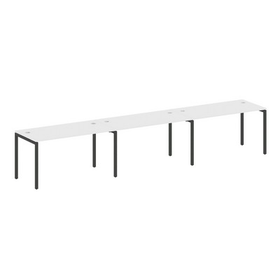 Metal System Quattro 4x4 40БП.СМ-3.3 (Белый/Черный) Рабочая станция на 3 раб.места на П-образном м/к