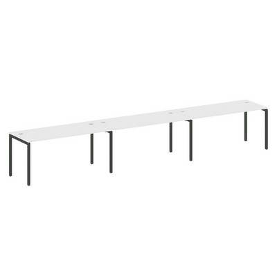 Metal System Quattro 4x4 40БП.СМ-3.4 (Белый/Черный) Рабочая станция на 3 раб.места на П-образном м/к