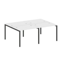 Metal System Quattro 4x4 40БП.СМ-4.1 (Белый/Черный) Рабочая станция на 4 раб.места на П-образном м/к