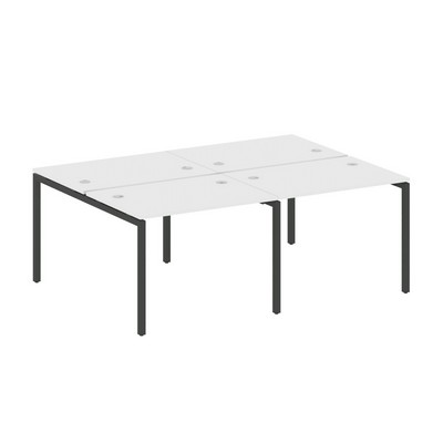 Metal System Quattro 4x4 40БП.СМ-4.1 (Белый/Черный) Рабочая станция на 4 раб.места на П-образном м/к