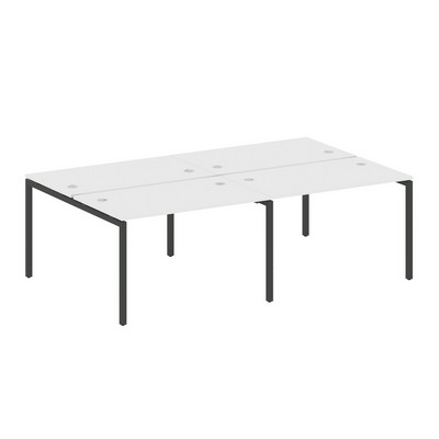 Metal System Quattro 4x4 40БП.СМ-4.2 (Белый/Черный) Рабочая станция на 4 раб.места на П-образном м/к