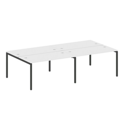 Metal System Quattro 4x4 40БП.СМ-4.3 (Белый/Черный) Рабочая станция на 4 раб.места на П-образном м/к