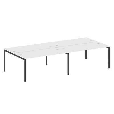 Metal System Quattro 4x4 40БП.СМ-4.4 (Белый/Черный) Рабочая станция на 4 раб.места на П-образном м/к