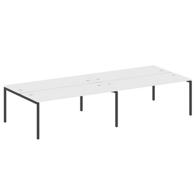 Metal System Quattro 4x4 40БП.СМ-4.5 (Белый/Черный) Рабочая станция на 4 раб.места на П-образном м/к