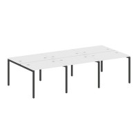 Metal System Quattro 4x4 40БП.СМ-6.1 (Белый/Черный) Рабочая станция на 6 раб.мест на П-образном м/к