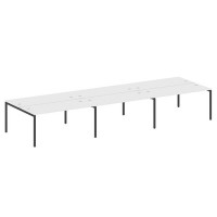 Metal System Quattro 4x4 40БП.СМ-6.4 (Белый/Черный) Рабочая станция на 6 раб.мест на П-образном м/к