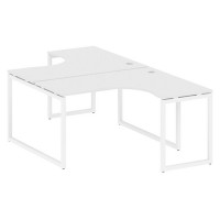 Metal System Quattro 4x4 40БО.РАС-СА-2.3 (Белый/Белый) Рабочая станция криволинейная на О-образном м/к