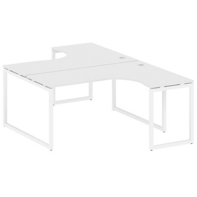 Metal System Quattro 4x4 40БО.РАС-СА-2.4 (Белый/Белый) Рабочая станция криволинейная на О-образном м/к