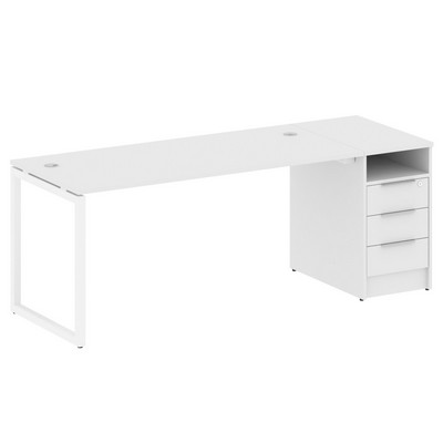 Metal System Quattro 4x4 40БО.РС-СТП -1.4 (Белый/Белый) Рабочая станция на О-образном м/к с опорной тумбой