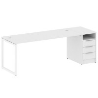 Metal System Quattro 4x4 40БО.РС-СТП -1.5 (Белый/Белый) Рабочая станция на О-образном м/к с опорной тумбой