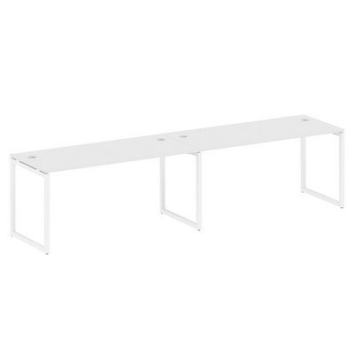 Metal System Quattro 4x4 40БО.СМ-2.4 (Белый/Белый) Рабочая станция на 2 раб.места на О-образном м/к