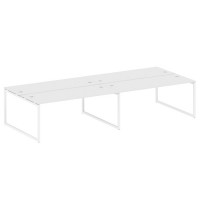 Metal System Quattro 4x4 40БО.СМ-4.5 (Белый/Белый) Рабочая станция на 4 раб.места на О-образном м/к