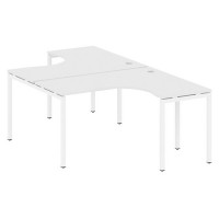 Metal System Quattro 4x4 40БП.РАС-СА-2.3 (Белый/Белый) Рабочая станция криволинейная на П-образном м/к
