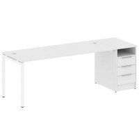 Metal System Quattro 4x4 40БП.РС-СТП -1.5 (Белый/Белый) Рабочая станция на П-образном м/к с опорной тумбой