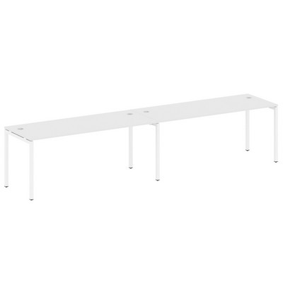 Metal System Quattro 4x4 40БП.СМ-2.5 (Белый/Белый) Рабочая станция на 2 раб.места на П-образном м/к