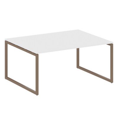 Metal System Quattro 4x4 40БО.ПРГ-1.4 (Белый/Мокко) Переговорный стол, 1 столешница на О-образном м/к