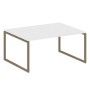 Metal System Quattro 4x4 40БО.ПРГ-1.4 (Белый/Мокко) Переговорный стол, 1 столешница на О-образном м/к
