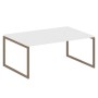 Metal System Quattro 4x4 40БО.ПРГ-1.5 (Белый/Мокко) Переговорный стол, 1 столешница на О-образном м/к