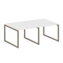 Metal System Quattro 4x4 40БО.ПРГ-2.1 (Белый/Мокко) Переговорный стол, 2 столешницы на О-образном м/к