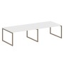 Metal System Quattro 4x4 40БО.ПРГ-2.4 (Белый/Мокко) Переговорный стол, 2 столешницы на О-образном м/к
