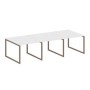 Metal System Quattro 4x4 40БО.ПРГ-3.1 (Белый/Мокко) Переговорный стол, 3 столешницы на О-образном м/к
