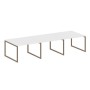 Metal System Quattro 4x4 40БО.ПРГ-3.2 (Белый/Мокко) Переговорный стол, 3 столешницы на О-образном м/к