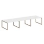 Metal System Quattro 4x4 40БО.ПРГ-3.3 (Белый/Мокко) Переговорный стол, 3 столешницы на О-образном м/к