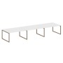 Metal System Quattro 4x4 40БО.ПРГ-3.4 (Белый/Мокко) Переговорный стол, 3 столешницы на О-образном м/к