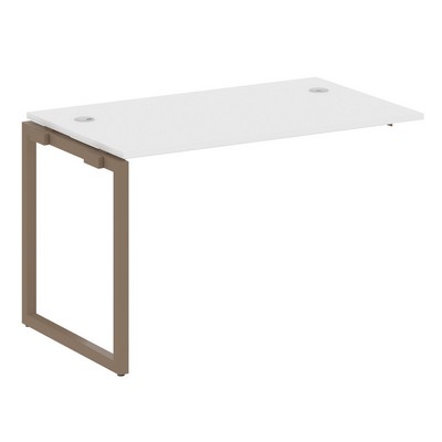 Metal System Quattro 4x4 40БО.ПРС-СП-1.2 (Белый/Мокко) Проходной наборный элемент рабочей станции на О-образном м/к