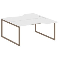 Metal System Quattro 4x4 40БО.РАС-СА-2.1 (Белый/Мокко) Рабочая станция криволинейная на О-образном м/к