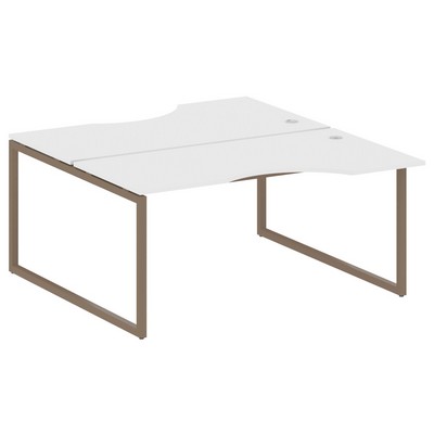 Metal System Quattro 4x4 40БО.РАС-СА-2.1 (Белый/Мокко) Рабочая станция криволинейная на О-образном м/к