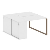 Metal System Quattro 4x4 40БО.РС-СШК-1.1 (Белый/Мокко) Рабочая станция на О-образном м/к с опорным шкафом-купе