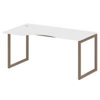Metal System Quattro 4x4 40БО.СА-1 Л (Белый/Мокко) Стол криволинейный левый на О-образном м/к