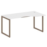 Metal System Quattro 4x4 40БО.СА-1 Пр (Белый/Мокко) Стол криволинейный правый на О-образном м/к