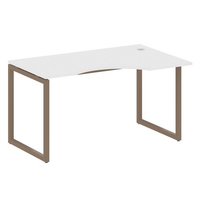 Metal System Quattro 4x4 40БО.СА-2 Пр (Белый/Мокко) Стол криволинейный правый на О-образном м/к