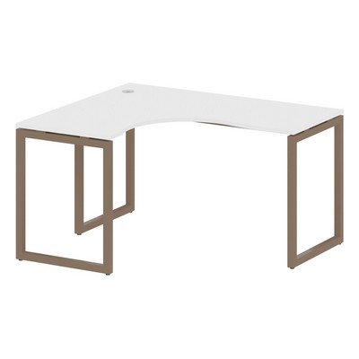 Metal System Quattro 4x4 40БО.СА-3 Л (Белый/Мокко) Стол криволинейный левый на О-образном м/к