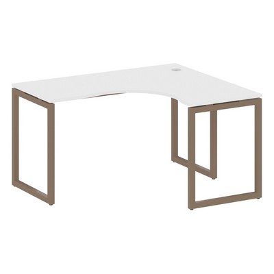 Metal System Quattro 4x4 40БО.СА-3 Пр (Белый/Мокко) Стол криволинейный правый на О-образном м/к