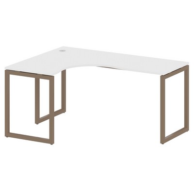 Metal System Quattro 4x4 40БО.СА-4 Л (Белый/Мокко) Стол криволинейный левый на О-образном м/к