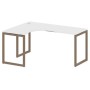Metal System Quattro 4x4 40БО.СА-4 Л (Белый/Мокко) Стол криволинейный левый на О-образном м/к