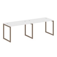 Metal System Quattro 4x4 40БО.СМ-2.2 (Белый/Мокко) Рабочая станция на 2 раб.места на О-образном м/к