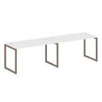 Metal System Quattro 4x4 40БО.СМ-2.3 (Белый/Мокко) Рабочая станция на 2 раб.места на О-образном м/к