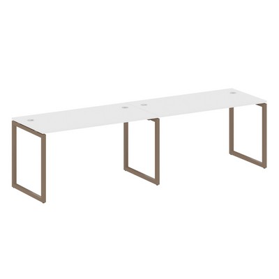 Metal System Quattro 4x4 40БО.СМ-2.3 (Белый/Мокко) Рабочая станция на 2 раб.места на О-образном м/к